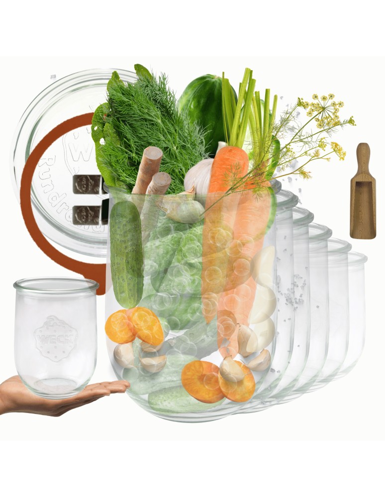 Słoiki i Dodatki - Słoiki WECK 12szt/ szklane wieko, miarka słoik 1l 1062ml TULIP - product MODO24.PL 1