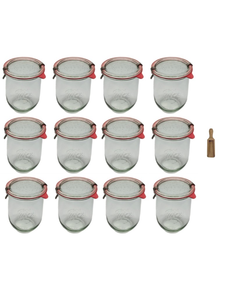 Słoiki i butelki - Słoiki WECK 12szt/ szklane wieko, miarka słoik 1l 1062ml TULIP - product MODO24.PL 2