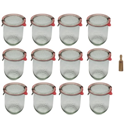 Słoiki WECK 12szt/ szklane wieko, miarka słoik 1l 1062ml TULIP