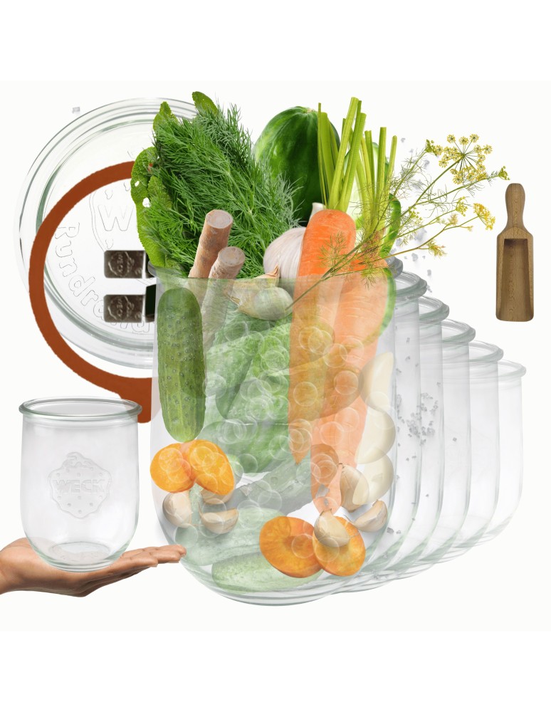 Słoiki i butelki - Słoiki WECK 6szt/ szklane wieko, miarka słoik 1l 1062ml TULIP - produkt MODO24.PL 1