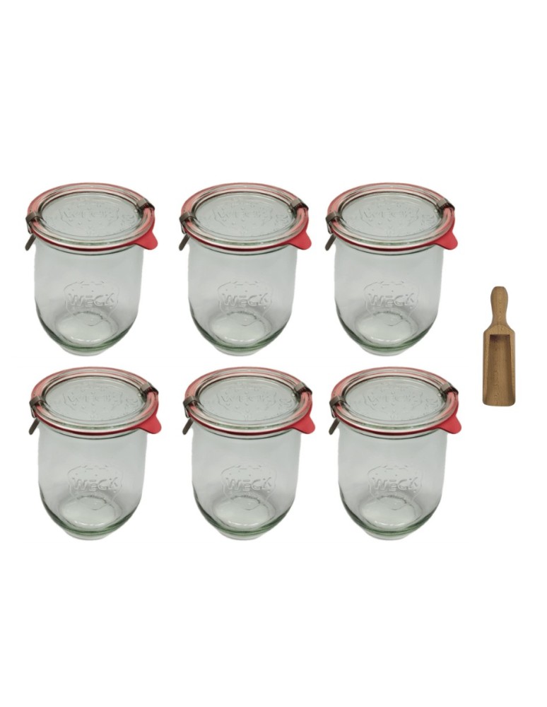 Słoiki i butelki - Słoiki WECK 6szt/ szklane wieko, miarka słoik 1l 1062ml TULIP - product MODO24.PL 2