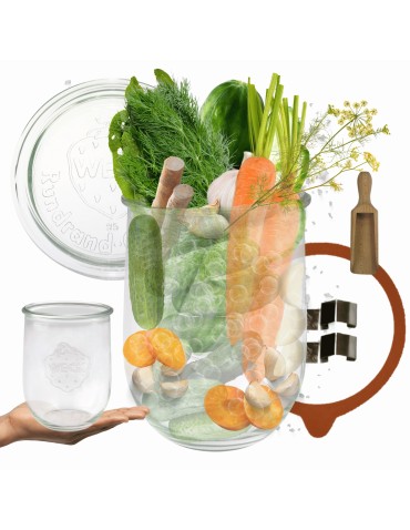 Słoiki i butelki - Słoiki WECK / szklane wieko, miarka słoik 1l 1062ml TULIP - product 11