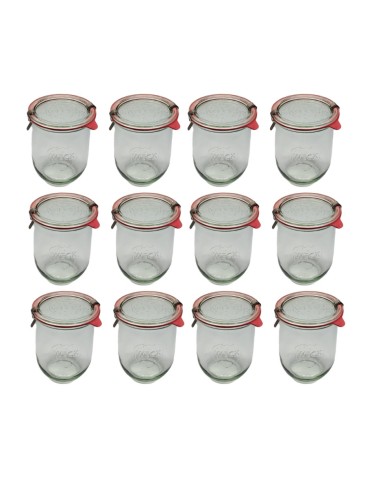 Słoiki i butelki - Słoiki WECK 12szt/ szkl. wieko,gumka, bl słoik 1l 1062ml TULIP - produkt 22