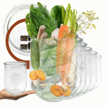 Słoiki WECK 6szt/ szkl. wieko,gumka, bl słoik 1l 1062ml TULIP