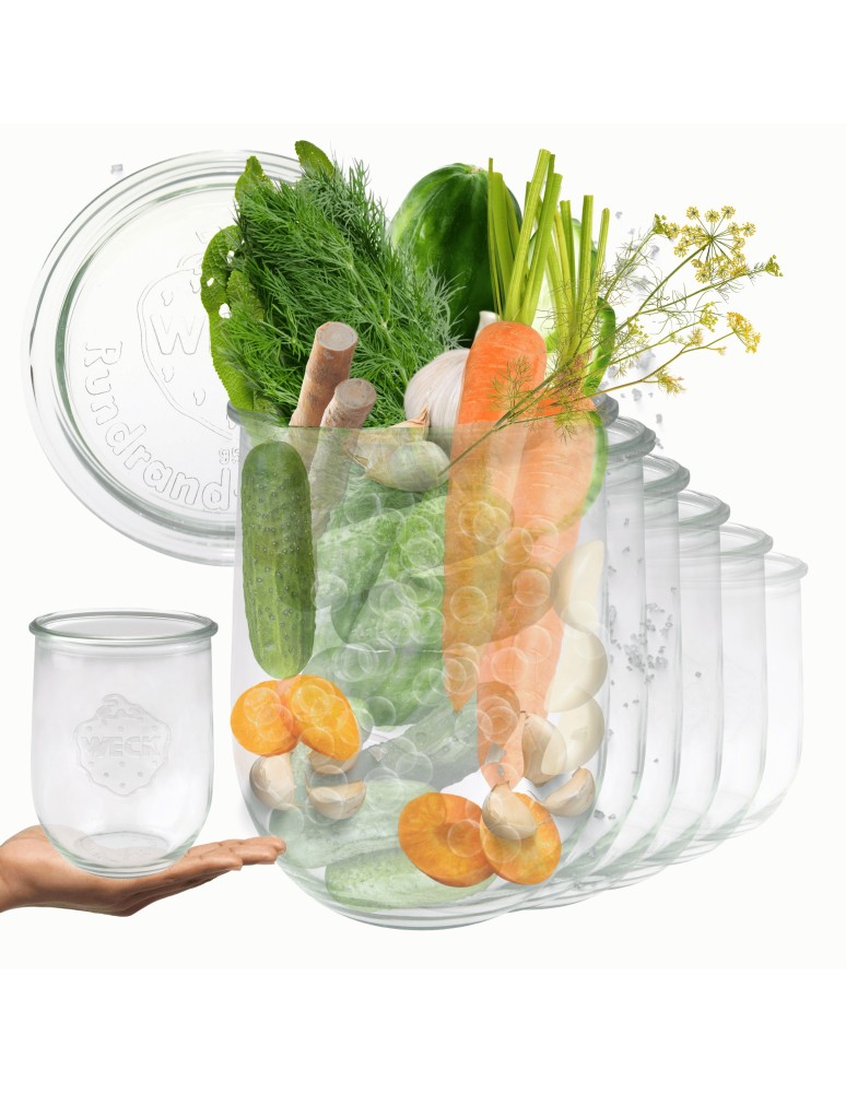 Słoiki i butelki - Słoiki WECK 6szt/ szklane wieko słoik 1l 1062ml TULIP - produkt MODO24.PL 21