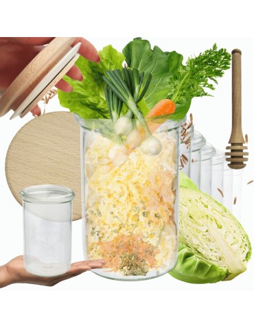 Słoiki WECK 12szt/ drewniane wieko, nabierak słoik 1050ml 1l MOLD