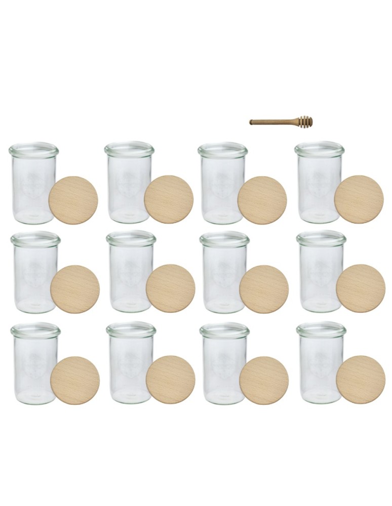Słoiki i butelki - Słoiki WECK 12szt/ drewniane wieko, nabierak słoik 1050ml 1l MOLD - product MODO24.PL 2