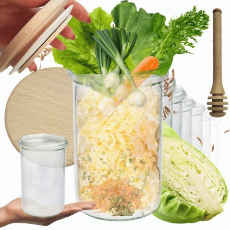 Słoiki WECK 6szt/ drewniane wieko, nabierak słoik 1050ml 1l MOLD