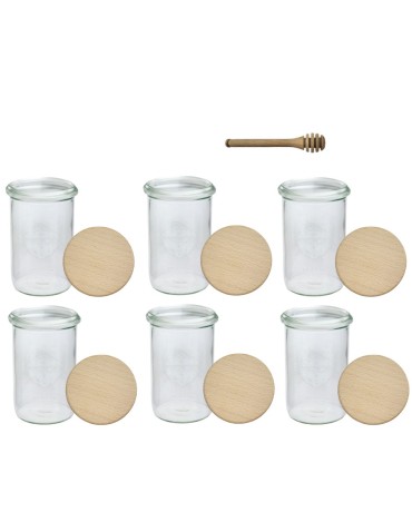 Słoiki WECK 6szt/ drewniane wieko, nabierak słoik 1050ml 1l MOLD - produkt 2