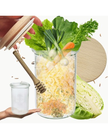 Słoiki WECK / drewniane wieko, nabierak słoik 1050ml 1l MOLD