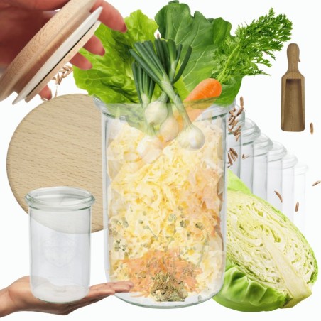 Słoiki WECK 12szt/ drewniane wieko, miarka słoik 1050ml 1l MOLD