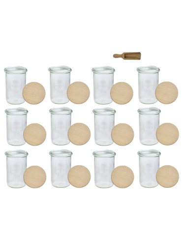 Słoiki WECK 12szt/ drewniane wieko, miarka słoik 1050ml 1l MOLD - produkt 2