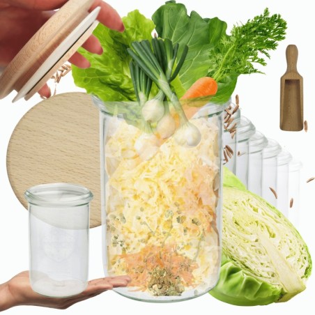 Słoiki WECK 6szt/ drewniane wieko, miarka słoik 1050ml 1l MOLD