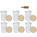 Słoiki WECK 6szt/ drewniane wieko, miarka słoik 1050ml 1l MOLD