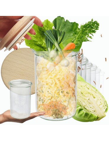 Słoiki WECK 6szt/ drewniane wieko słoik 1050ml 1l MOLD