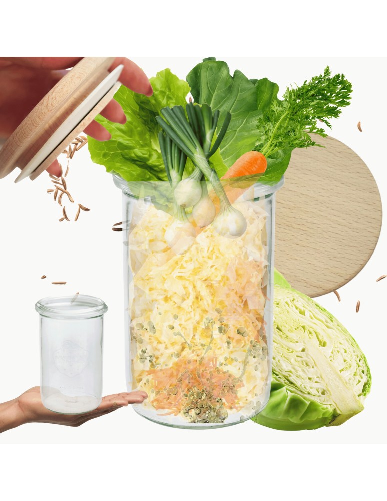 Słoiki i butelki - Słoiki WECK / drewniane wieko słoik 1050ml 1l MOLD - produkt MODO24.PL 1