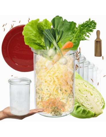 Słoiki i butelki - Słoiki WECK 12szt/ silikonowe wieko, miarka słoik 1050ml 1l MOLD - product 11