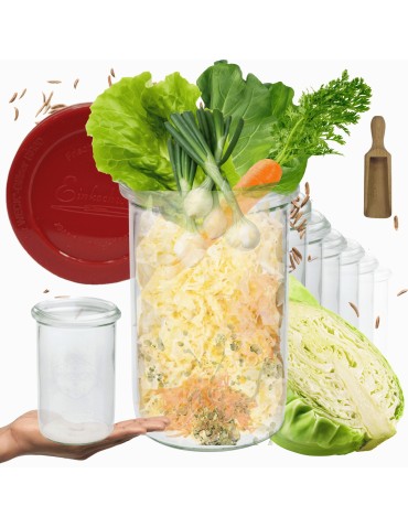 Słoiki i butelki - Słoiki WECK 6szt/ silikonowe wieko, miarka słoik 1050ml 1l MOLD - product 11