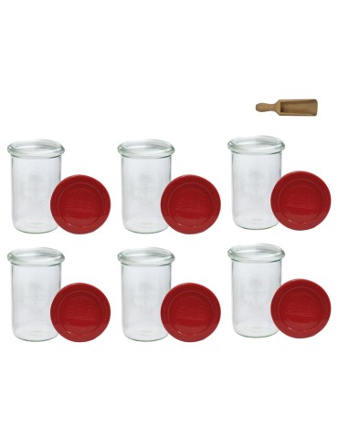 Słoiki i butelki - Słoiki WECK 6szt/ silikonowe wieko, miarka słoik 1050ml 1l MOLD - product 12
