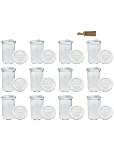 Słoiki i butelki - Słoiki WECK 12szt/ plastikowe wieko, miarka słoik 1050ml 1l MOLD - product 12