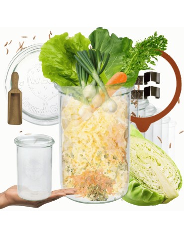 Słoiki i butelki - Słoiki WECK 12szt/ szklane wieko, miarka słoik 1050ml 1l MOLD - product 11