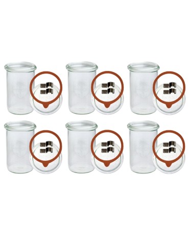 Słoiki i butelki - Słoiki WECK 6szt/ szkl. wieko,gumka, bl słoik 1050ml 1l MOLD - produkt 22