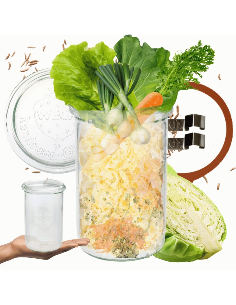 Słoiki i butelki - Słoiki WECK / szkl. wieko,gumka, bl słoik 1050ml 1l MOLD - produkt MODO24.PL 21