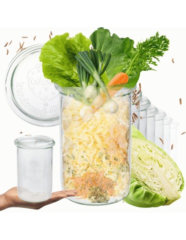 Słoiki i butelki - Słoiki WECK 6szt/ szklane wieko słoik 1050ml 1l MOLD - produkt 21