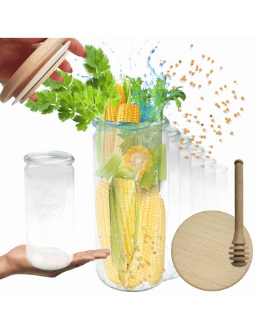 Słoiki WECK 12szt/ drewniane wieko, nabierak słoik 1040ml 1l CYLINDER