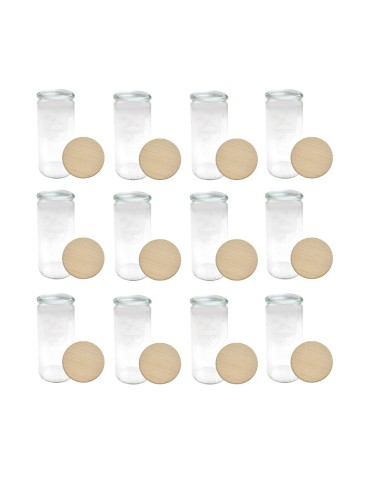 Słoiki WECK 12szt/ drewniane wieko słoik 1040ml 1l CYLINDER - produkt 2