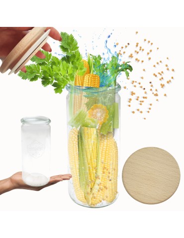 Słoiki WECK / drewniane wieko słoik 1040ml 1l CYLINDER