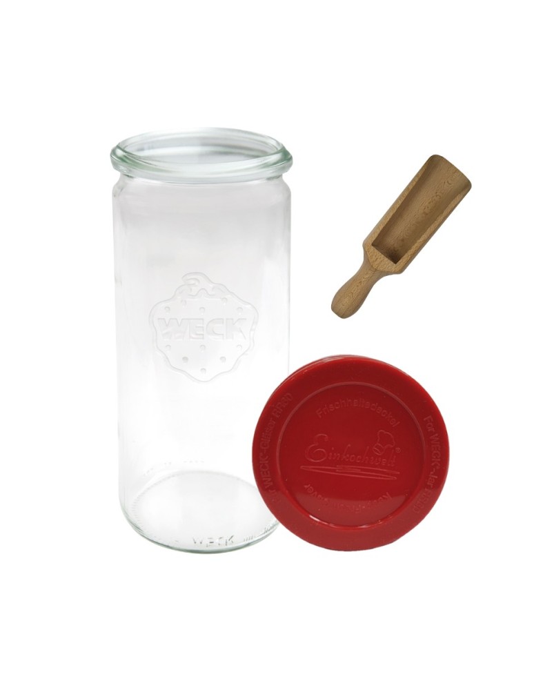 Słoiki i butelki - Słoiki WECK / silikonowe wieko, miarka słoik 1040ml 1l CYLINDER - product MODO24.PL 12