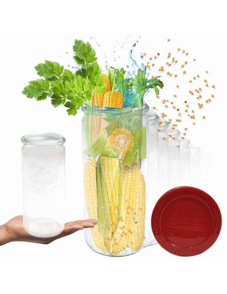 Słoiki i butelki - Słoiki WECK 12szt/ silikonowe wieko słoik 1040ml 1l CYLINDER - product MODO24.PL 11