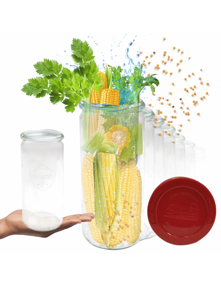 Słoiki i butelki - Słoiki WECK 6szt/ silikonowe wieko słoik 1040ml 1l CYLINDER - product MODO24.PL 11