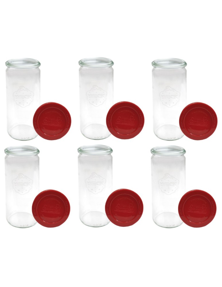 Słoiki i butelki - Słoiki WECK 6szt/ silikonowe wieko słoik 1040ml 1l CYLINDER - product MODO24.PL 12