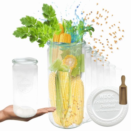 Słoiki WECK 12szt/ plastikowe wieko, miarka słoik 1040ml 1l CYLINDER