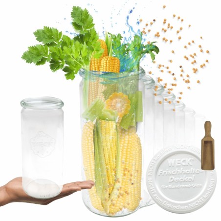 Słoiki WECK 6szt/ plastikowe wieko, miarka słoik 1040ml 1l CYLINDER