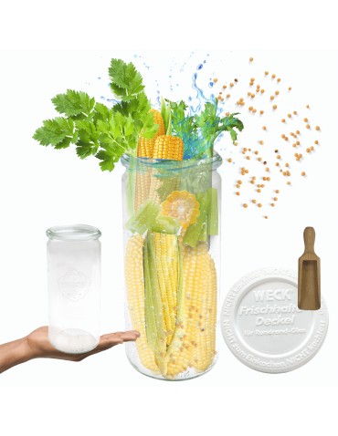 Słoiki i butelki - Słoiki WECK / plastikowe wieko, miarka słoik 1040ml 1l CYLINDER - product 11