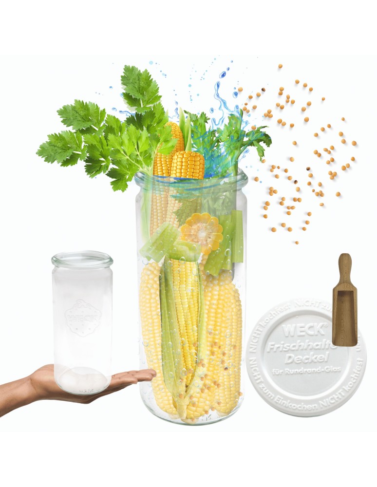 Słoiki i butelki - Słoiki WECK / plastikowe wieko, miarka słoik 1040ml 1l CYLINDER - product MODO24.PL 11