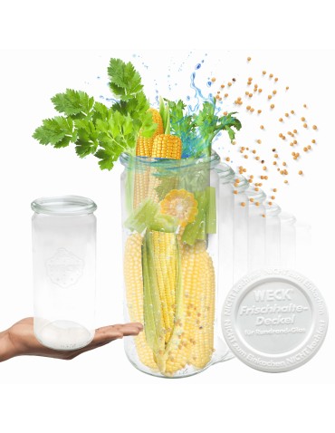 Słoiki i butelki - Słoiki WECK 12szt/ plastikowe wieko słoik 1040ml 1l CYLINDER - product 11