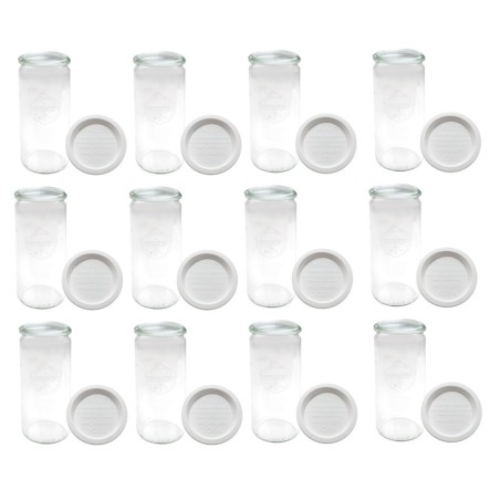 Słoiki WECK 12szt/ plastikowe wieko słoik 1040ml 1l CYLINDER