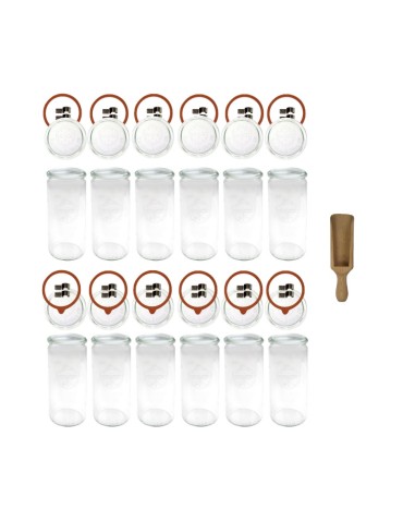 Słoiki i butelki - Słoiki WECK 12szt/ szklane wieko, miarka słoik 1040ml 1l CYLINDER - product 12