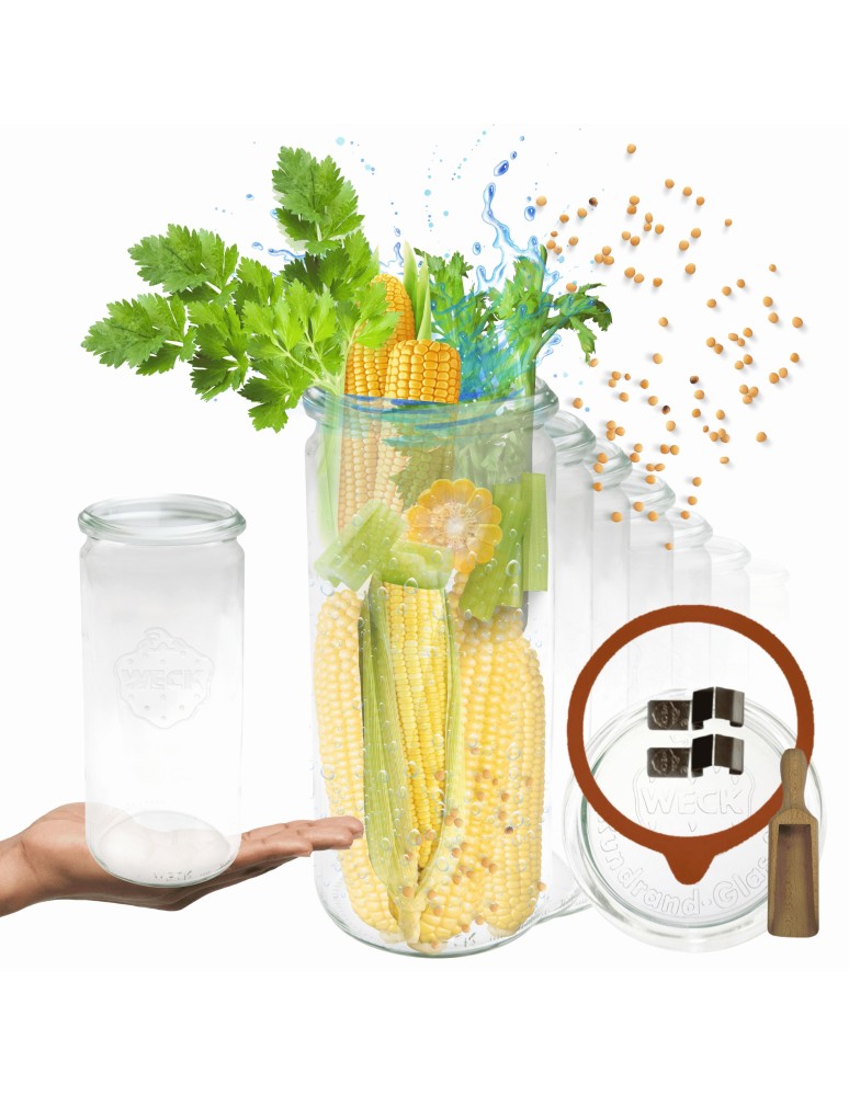 Słoiki i butelki - Słoiki WECK 6szt/ szklane wieko, miarka słoik 1040ml 1l CYLINDER - product MODO24.PL 11