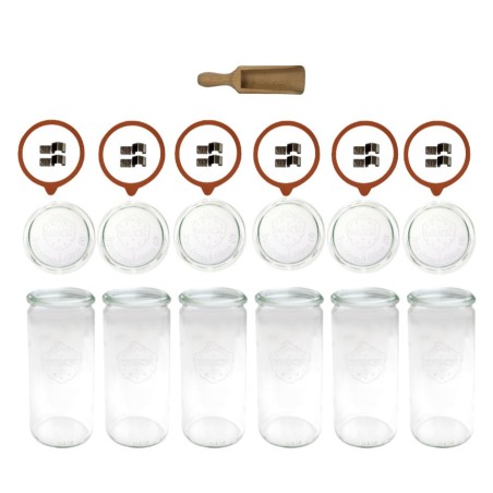 Słoiki WECK 6szt/ szklane wieko, miarka słoik 1040ml 1l CYLINDER