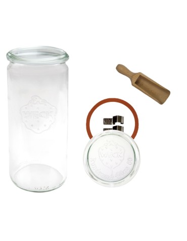 Słoiki i butelki - Słoiki WECK / szklane wieko, miarka słoik 1040ml 1l CYLINDER - product 12