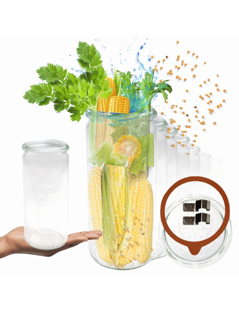 Słoiki i butelki - Słoiki WECK 6szt/ szkl. wieko,gumka, bl słoik 1040ml 1l CYLINDER - produkt MODO24.PL 21