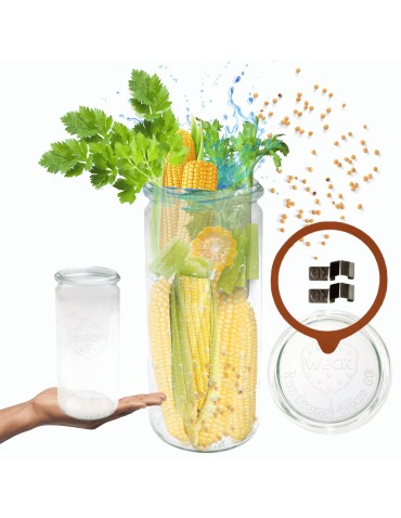Słoiki i butelki - Słoiki WECK / szkl. wieko,gumka, bl słoik 1040ml 1l CYLINDER - produkt 21