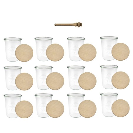 Słoiki WECK 12szt/ drewniane wieko, nabierak słoik 850ml MOLD