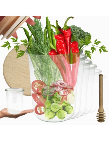 Słoiki WECK 6szt/ drewniane wieko, nabierak słoik 850ml MOLD