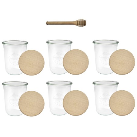 Słoiki WECK 6szt/ drewniane wieko, nabierak słoik 850ml MOLD